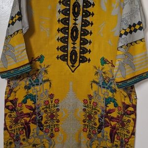 Winter linen dress 3pc with shawl(shawl) Large